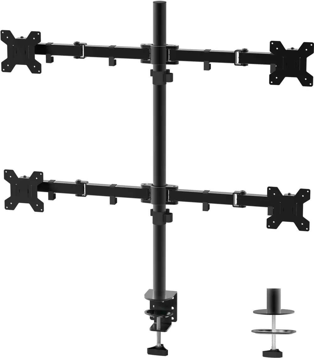 Suport Monitor BlackMount MENG04, 4 monitoare 10-27", cu menghina, max.8kg/monitor