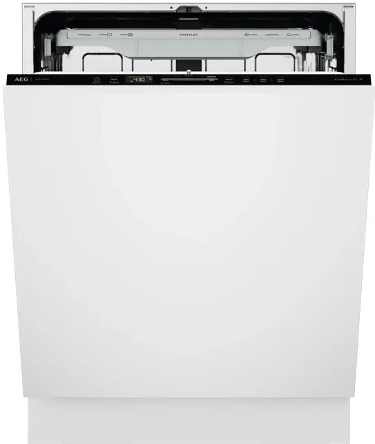 Masina de spalat vase incorporabila AEG GI8200B5PN, Comfort Lift; 14 seturi, 8 programe, 4 temperaturi, Maxi Flex; Brat Satellite; Iluminare interioara; WI-FI; AirDry; QuickSelect; Usa Slide; Semnalizare luminoasa pe podea; Clasa B, Inverter, 60 cm