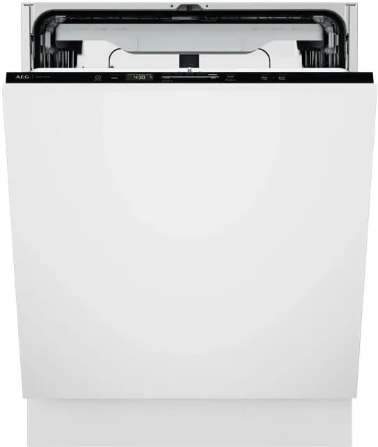 Masina de spalat vase incorporabila AEG GI6220D2SN, Seria 6000; 14 seturi, 8 programe, 3 temperaturi, Brat Satellite; Maxi Flex; AirDry; QuickSelect; Usa Slide; Display LED, Semnalizare luminoasa pe podea; Clasa D, Motor inverter, 60 cm