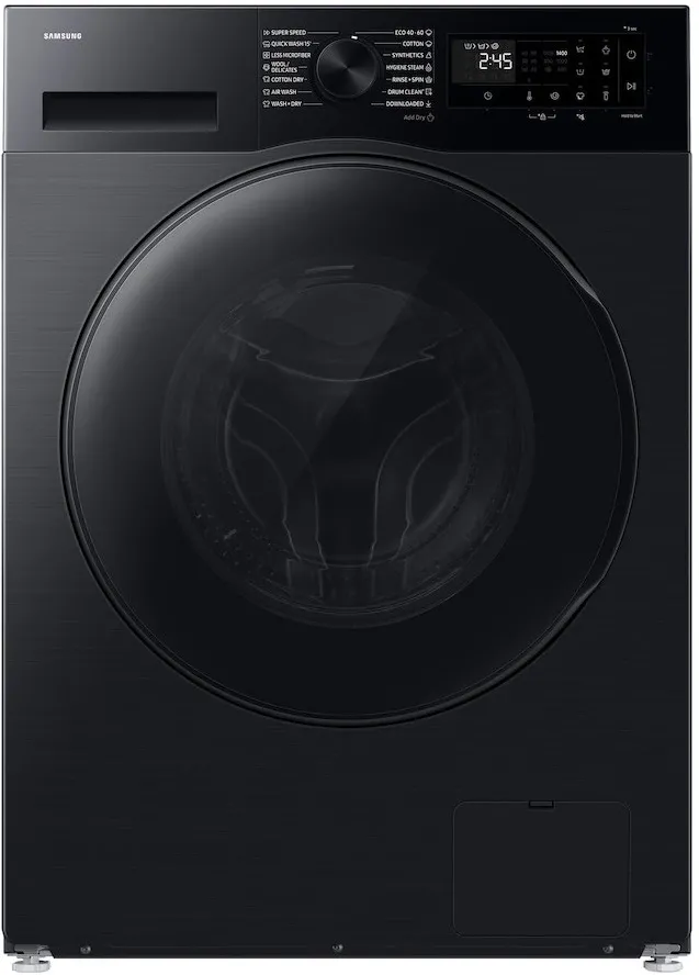 Masina de spalat rufe cu uscator Samsung WD90HG5U34BBLE, spalare 9 kg, Uscare 6 kg, Clasa A Spalare, Clasa D Spalare + Uscare, AI EcoBubble, AI Energy, Bubble Shot, Hygiene Steam, Negru