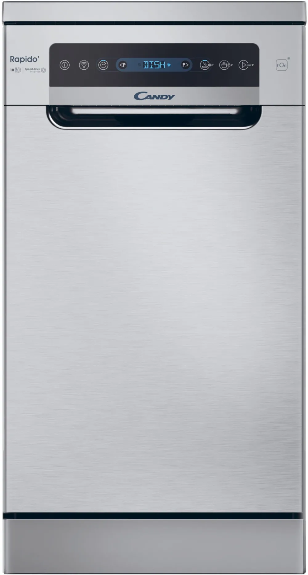 Masina de spalat vase Candy Rapido CF 0C7SB0FX, 10 seturi, 8 programe, Motor Speed Drive Inverter, Wi-Fi + BLE, Clasa C, 45 cm, Inox