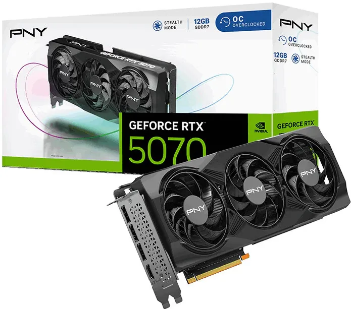 PNY RTX5070 Triple Fan 12GB GDDR7 3xDP,1xHDMI