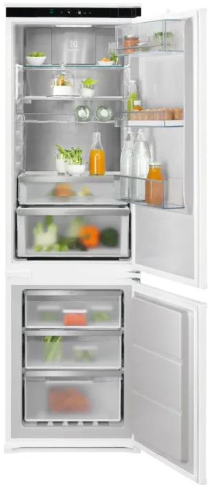 Combina frigorifica incorporabila Electrolux ENG8MD18S, 253 l, Seria 800, No Frost, Multiflow, Usa reversibila, Control electronic, Semnal acustic, clasa D, H 178 cm