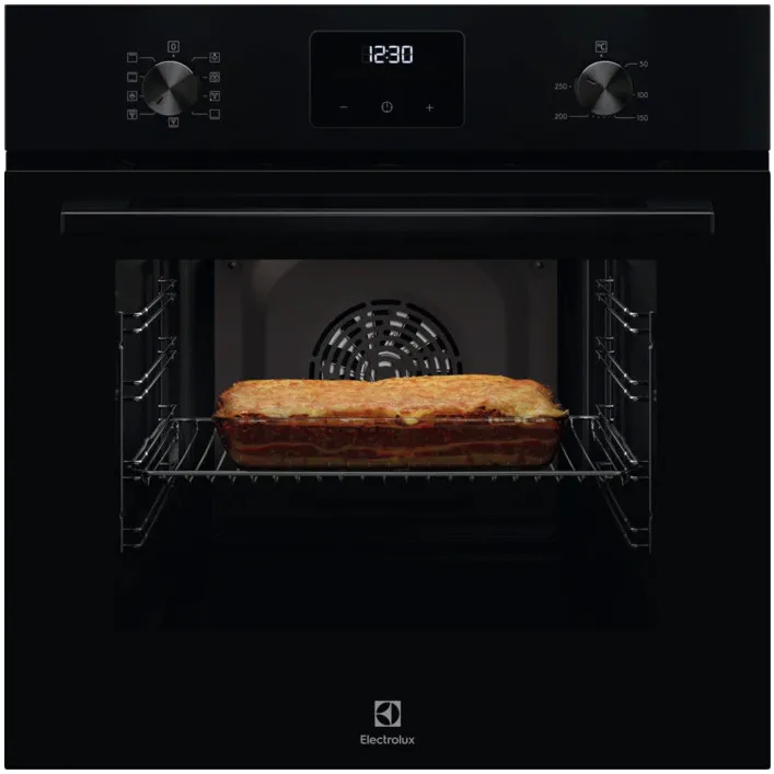 Cuptor incorporabil Electrolux LOFGF00BK, Electric, 65 l, Grill, Ghidaj telescopic pe 1 nivel, Timer cu display electronic, Clasa A, Negru