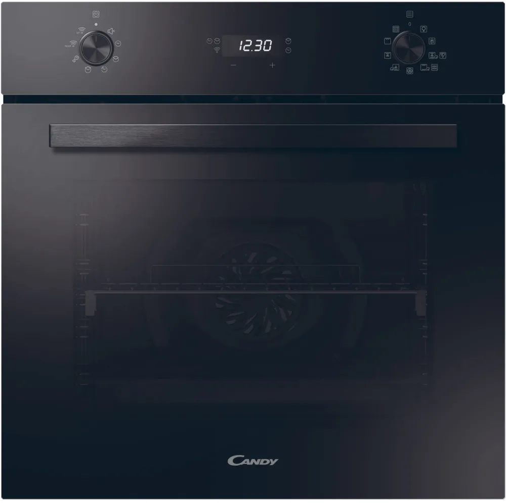 Cuptor incorporabil Candy FMBC P996S E0, Electric, 70 l, Autocuratare pirolitica, Steam, Conectivitate WiFi/ hOn app, Display touch control, Soft close, Clasa A, Negru