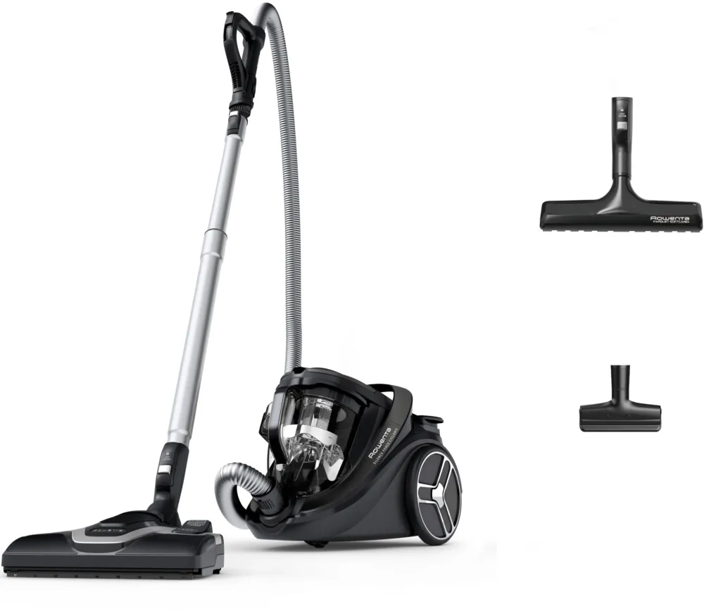 Aspirator fara sac Rowenta Silence Force Cyclonic Effitech® RO7935EA, 500 W, recipient pentru praf 2.5 L, 3 niveluri de filtrare, negru