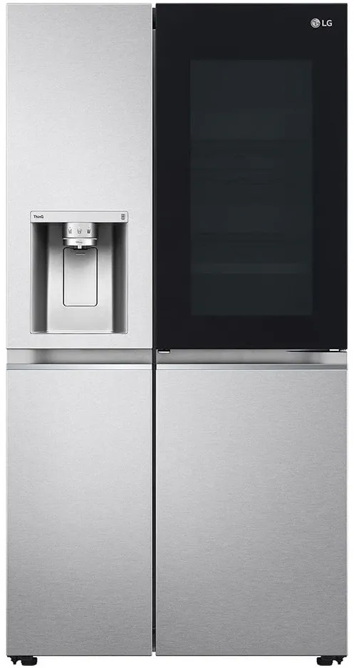 Side by side LG GSXV91MBAE, 635 l, No Frost, InstaView Door-in-Door, Dozator UVnano, Clasa E, H 179 cm, Inox