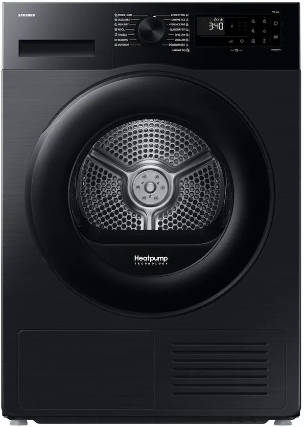 Uscator de rufe Samsung DV80DG52B0ABLE Pompa de caldura, 8 kg, Clasa C, Smart Things, Quick Dry 35', Optimal Dry, WiFi, Negru