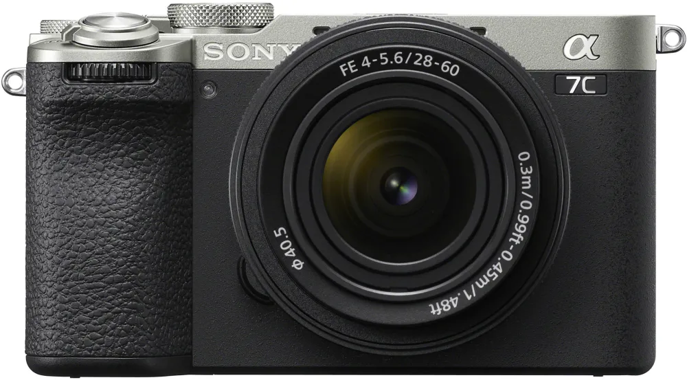 Aparat foto mirrorless Sony Alpha A7C II, 33MP, Full-Frame, Hibrid, 4K + Obiectiv 28-60mm, Argintiu