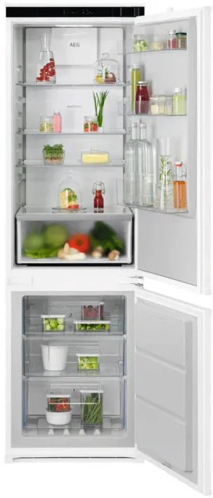 Combina frigorifica incorporabila AEG TC7CS182ES, 248 l, Seria 7000, No Frost, Multiflow, Usa reversibila, Control electronic, Semnal acustic, clasa E, H 178 cm