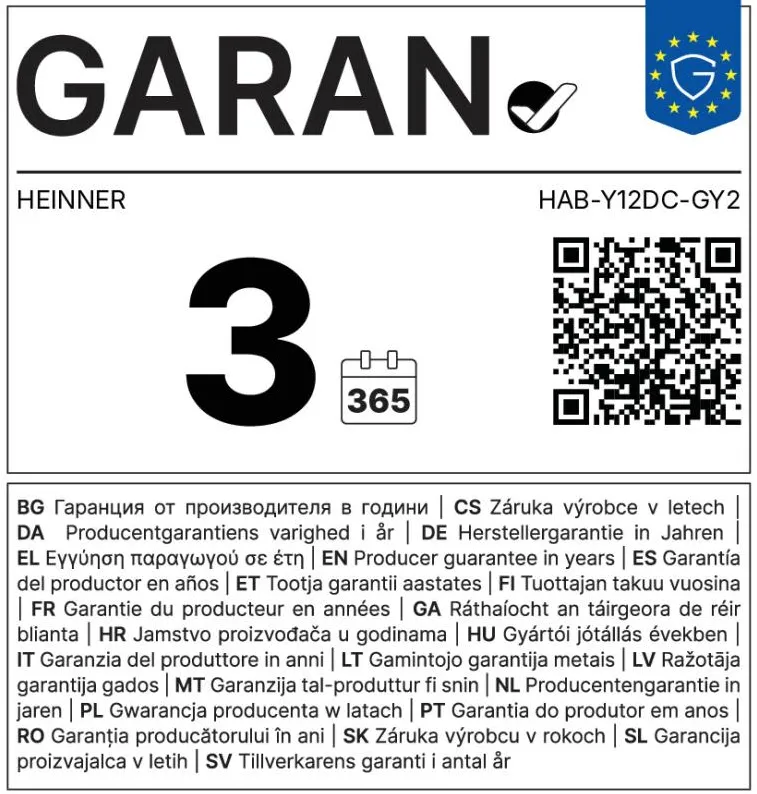 PERIE CU AER CALD HEINNER HAB-Y12DC-GY2