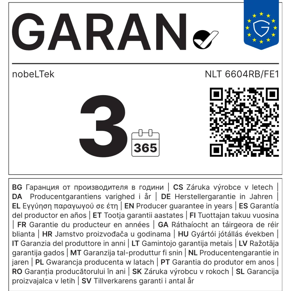 Aragaz rustic NobeLTek NLT 6604RB/FE1,4 arzatoare tip gaz, aprindere electrica, cuptor electric, iluminare cuptor, gratare fonta, echipat cu diuze GPL, diuze GN de schimb, 60/60 cm), bej