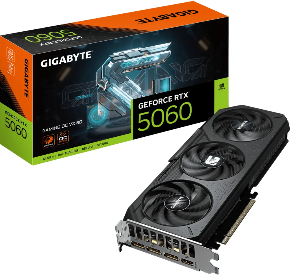 GigaByte GeForce RTX 5060 GAMING OC V2 8GB (DLSS 5, 3x DisplayPort, 1x HDMI 2.1)