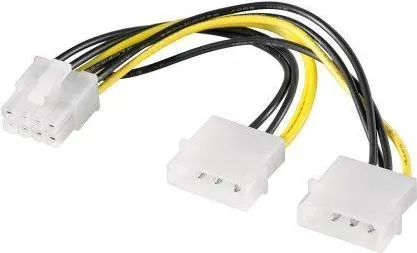 Goobay 93241 Power cable/adapter for PC graphics cards, PCI-E to PCI Express 8-pin, 0.15 m