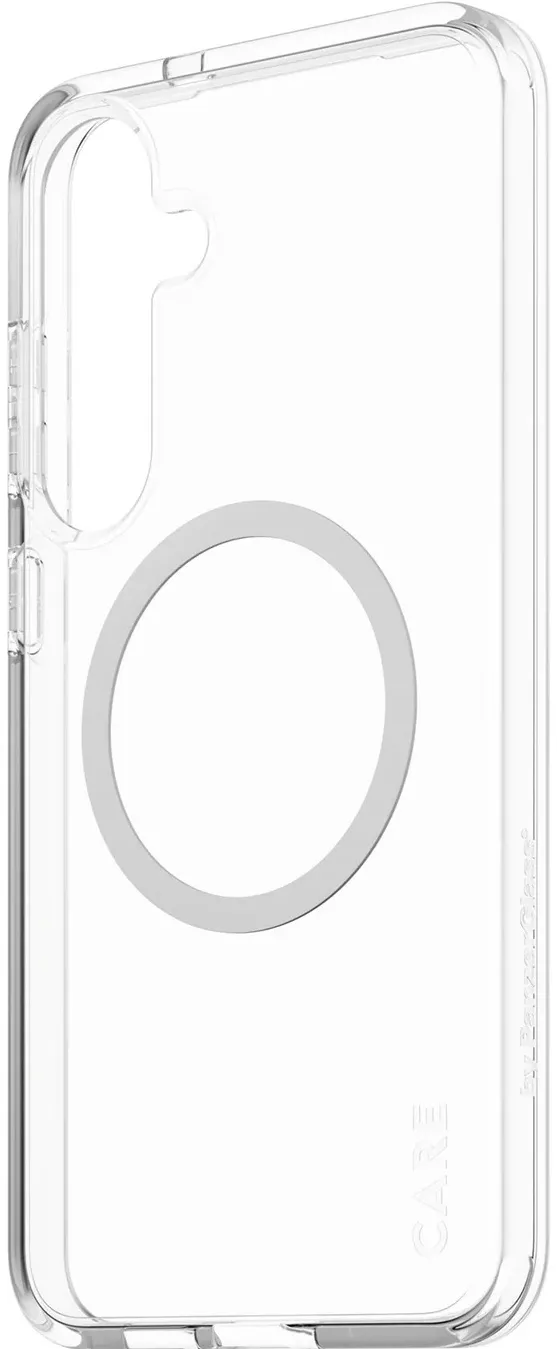 Husa protectie CARE by PanzerGlass Flagship Case Urban Combat transparent/alb compatibila Qi Samsung Galaxy S25