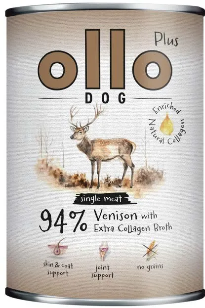 OLLO Plus Collagen Mono Deer - wet dog food - 800g
