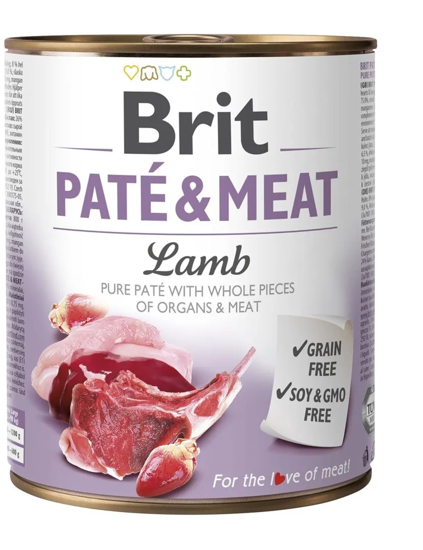 BRIT Paté & Meat with lamb - wet dog food - 800g