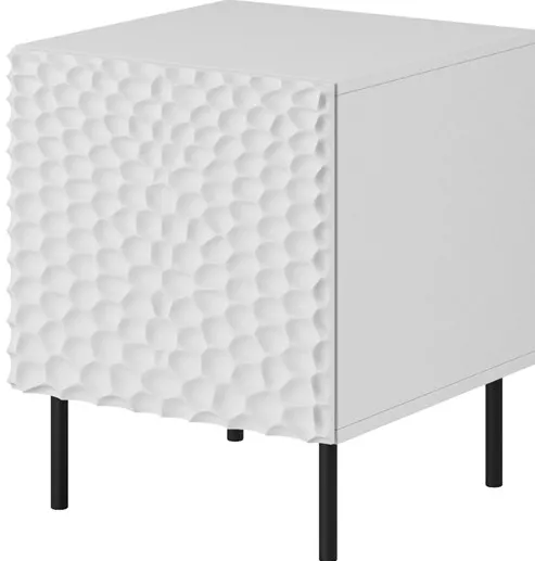 HOLE bedside table 2 pcs. 44x40.5x53.5 cm white matt