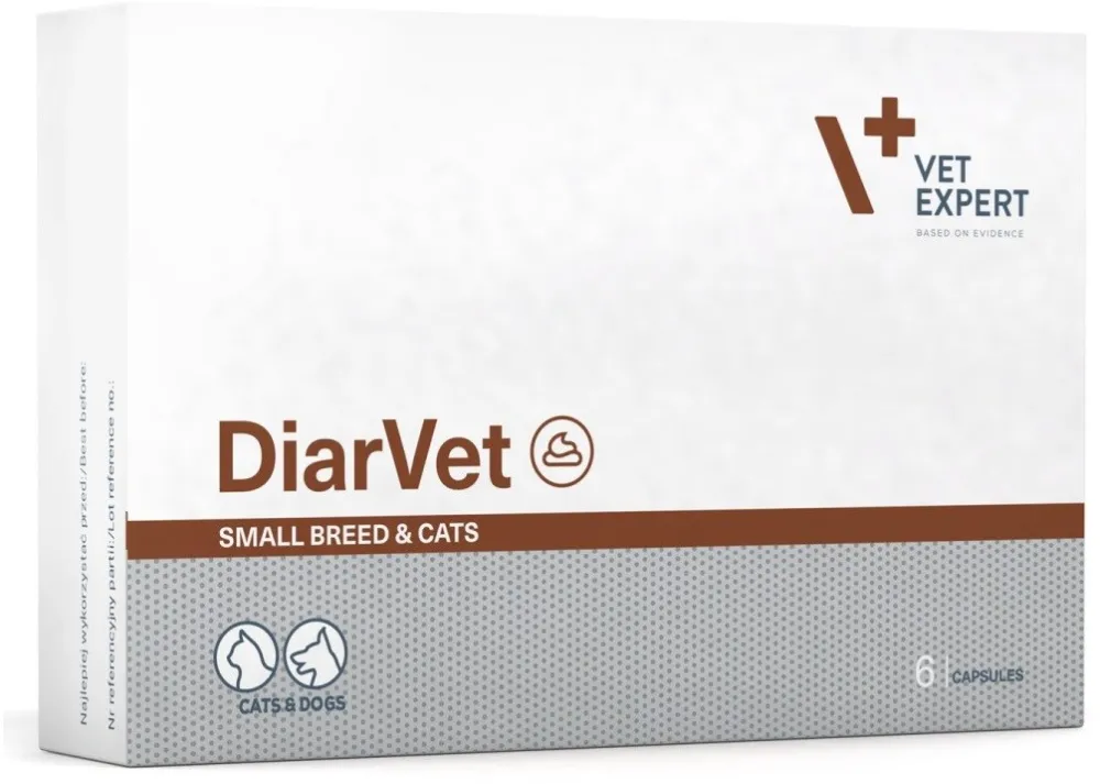 Supliment pentru caini si pisici VetExpert Diarvet Small breed 6 tablete