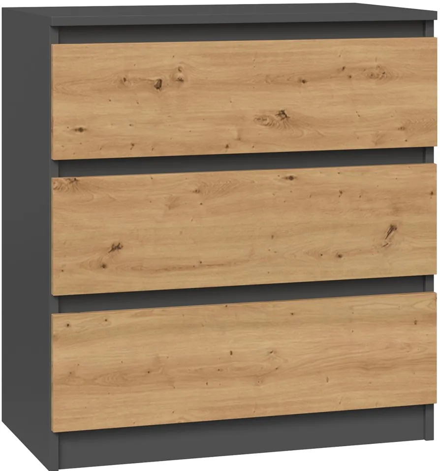 Topeshop M3 ANTRACYT/ARTISAN chest of drawers