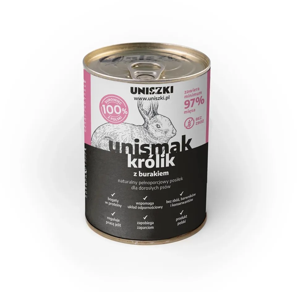 UNISZKI UNIsmak Rabbit with beetroot - wet dog food - 400g