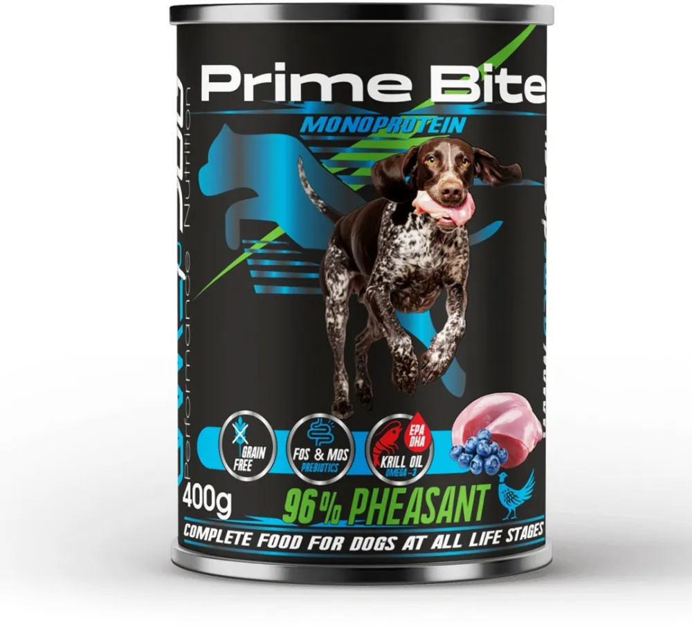 PRIME BITE Monoprotein Pheasant with berries - wet dog food - 400g