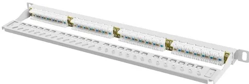 LANBERG PATCH PANEL 24 PORT 0.5U CAT.6 UTP GRAY