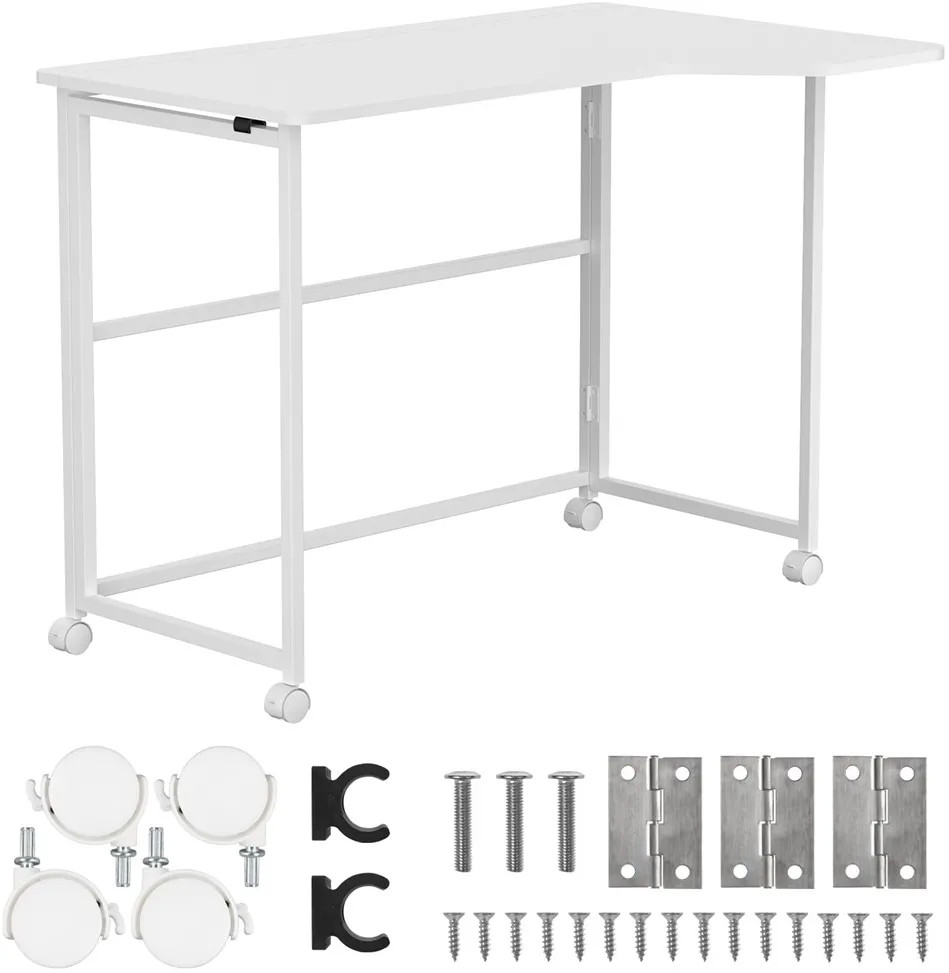 Maclean Folding Desk, White, Mobile, 100x65 cm, max. 50 kg, Corner, L-Shaped, MC-1250 L/W
