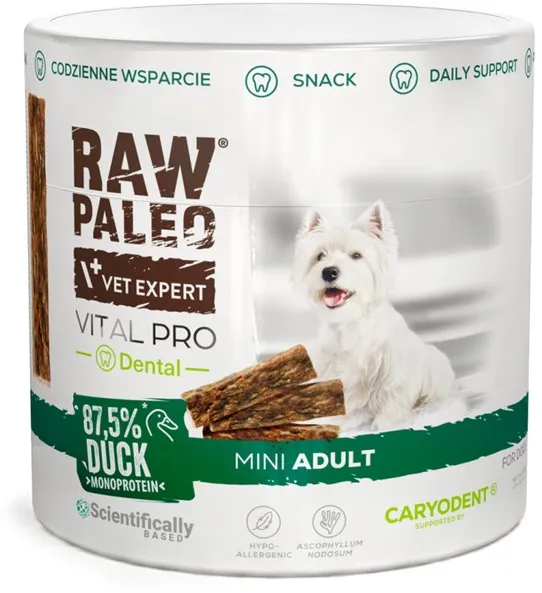 VETEXPERT Raw Paleo Vital Pro Dental Duck Mini Mono - dog treat - 100g