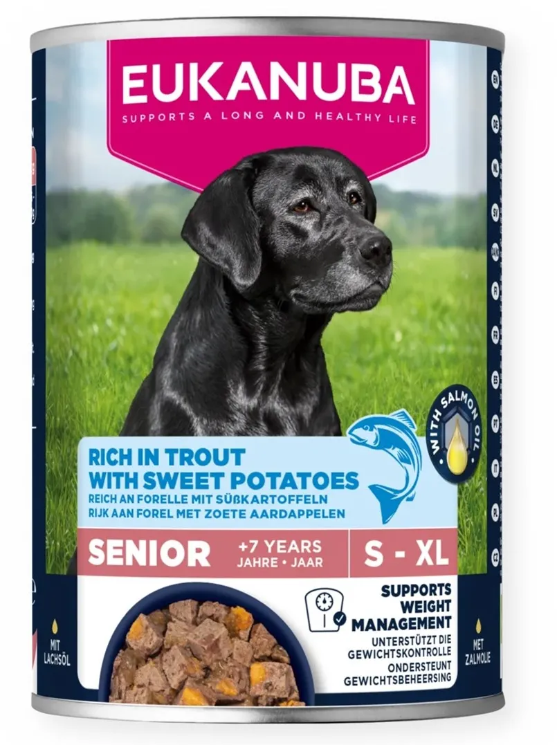 EUKANUBA Life Care Senior Rich in trout with sweet potatoes - wet dog food - 400g