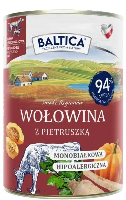 BALTICA Smaki regionów Beef with parsley - wet dog food - 400g