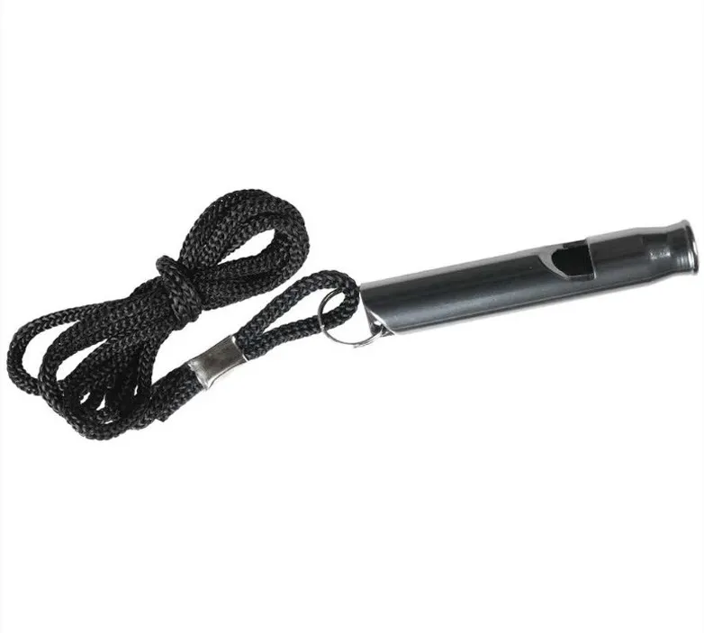 Survival whistle, aluminium , black