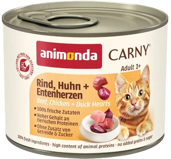 ANIMONDA Carny Adult Beef, chicken and duck hearts - wet cat food - 200g