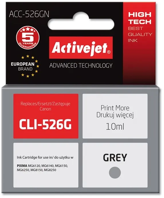 Cartus cerneala ACTIVEJET ACC-526GN compatibil Canon CLI-526G gri 10 ml