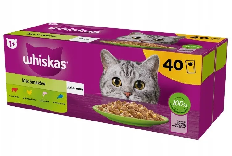 WHISKAS Mix Favourites in jelly - wet cat food - 40x85 g