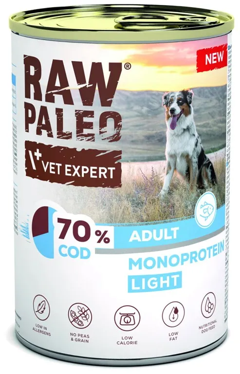 VETEXPERT Raw Paleo Cod Light Monoprotein - wet dog food - 400g
