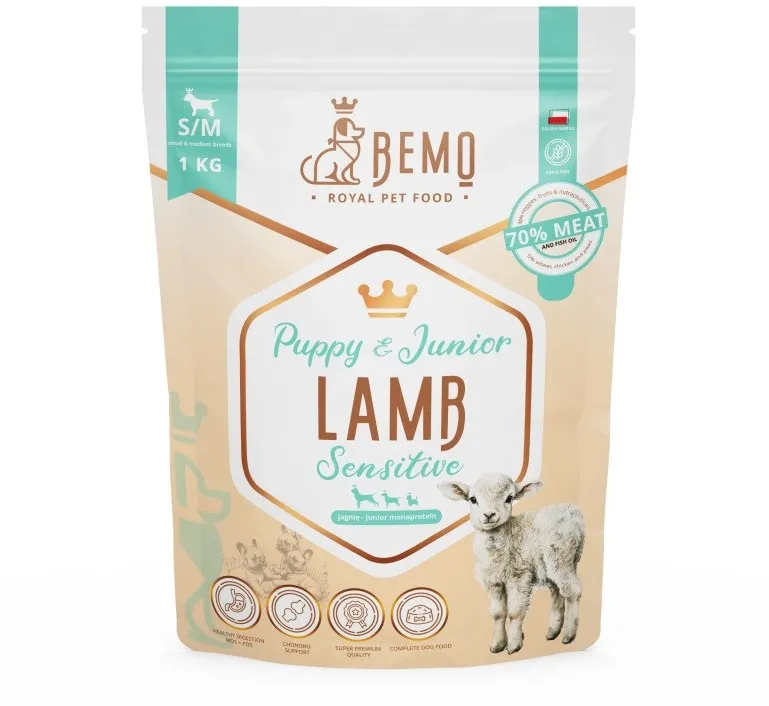 BEMO Sensitive Junior Lamb Small/Medium Mono - dry dog food - 1kg