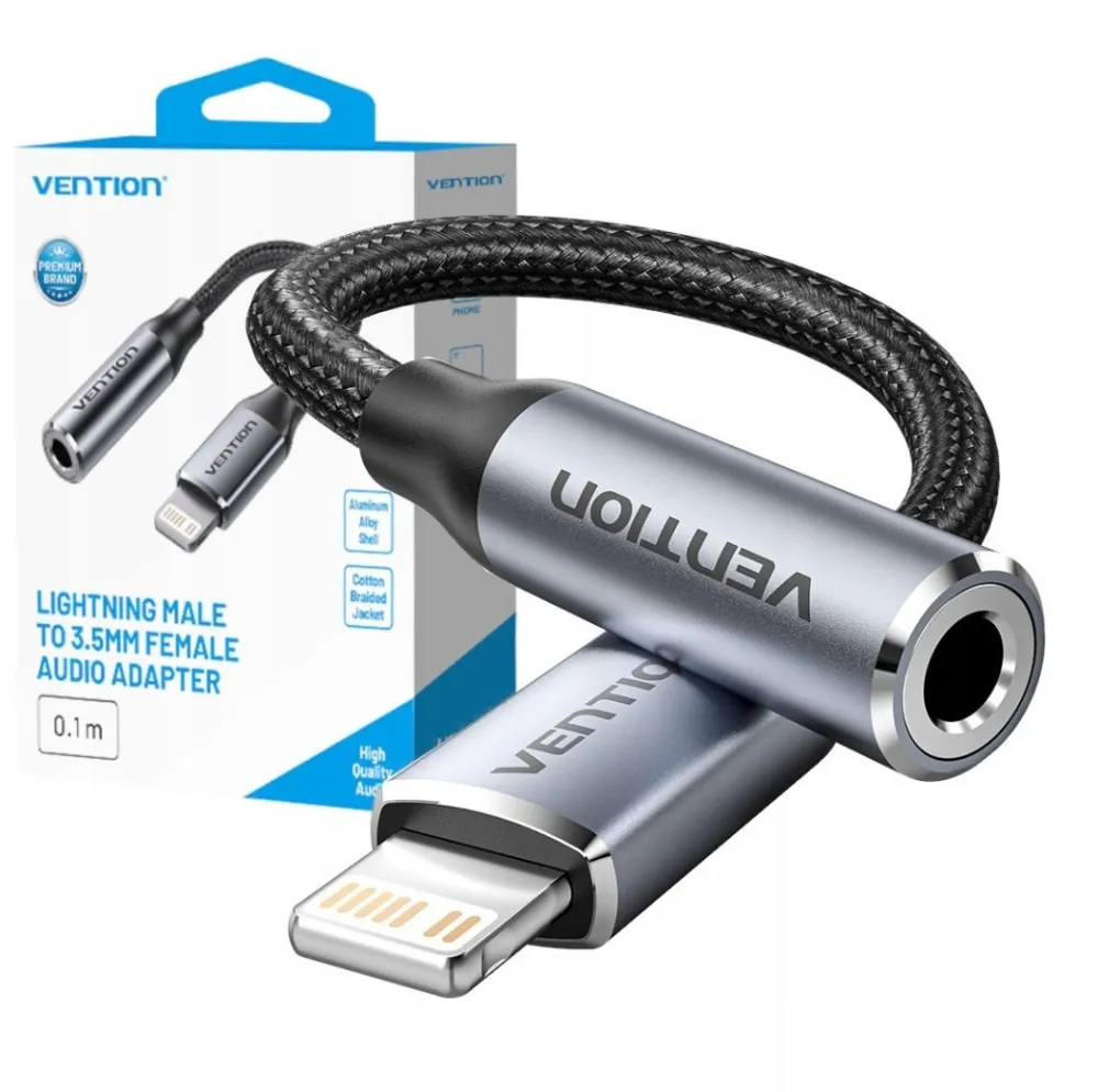 Vention Lightning male adapter 3.5mm jack 0.1m