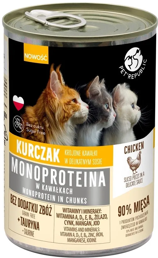 PET REPUBLIC Monoprotein Chicken in sauce - wet cat food - 400g