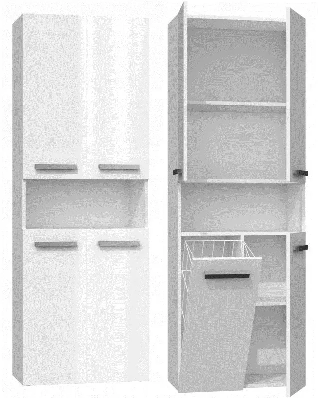 Topeshop NEL 1K DK BPOŁ bathroom storage cabinet White