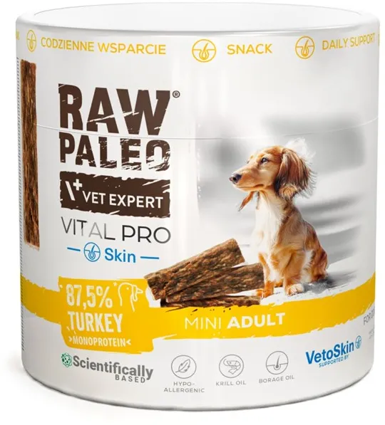 VETEXPERT Raw Paleo Vital Pro Skin & Coat Turkey Mini Mono - dog treat - 100g