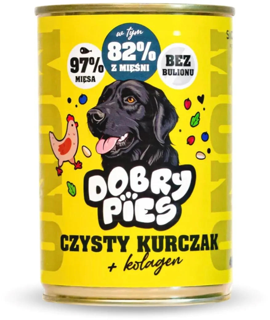 DOBRY PIES Mono Pure Chicken + Collagen – wet dog food – 400g