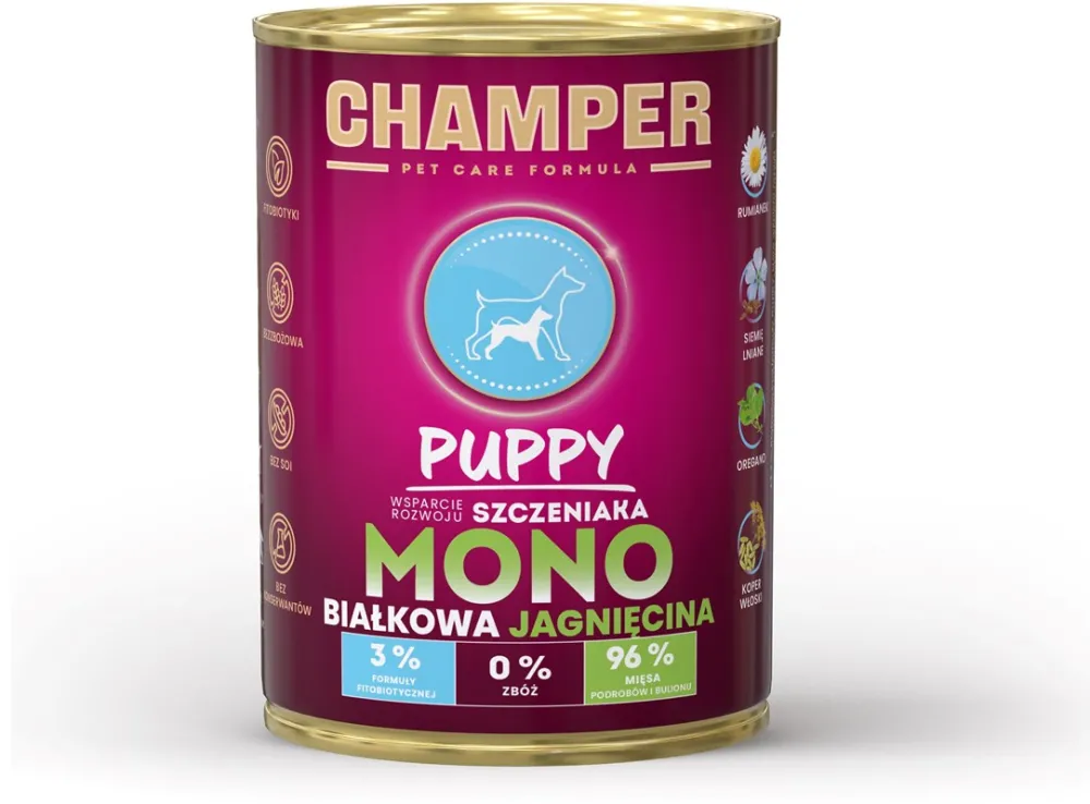 CHAMPER Puppy Monoprotein Lamb - wet dog food - 400g
