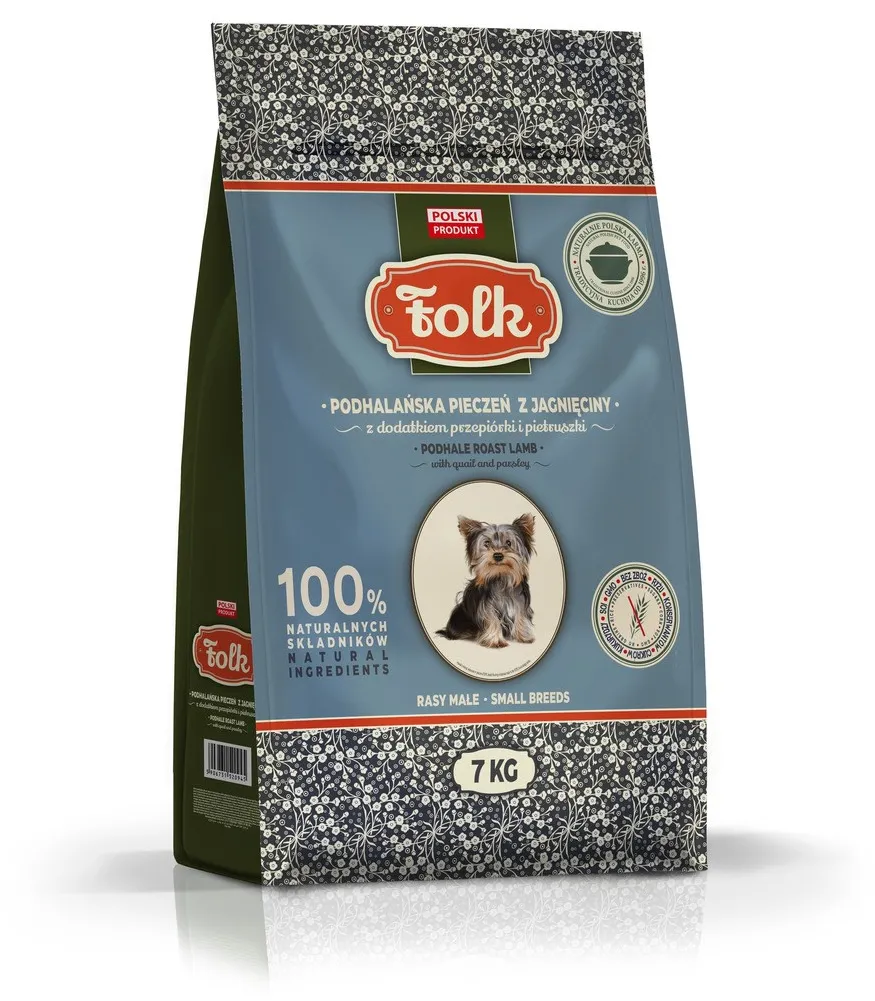 Hrana uscata pentru caini Folk Small breeds miel cu prepelita si patrunjel 7 kg