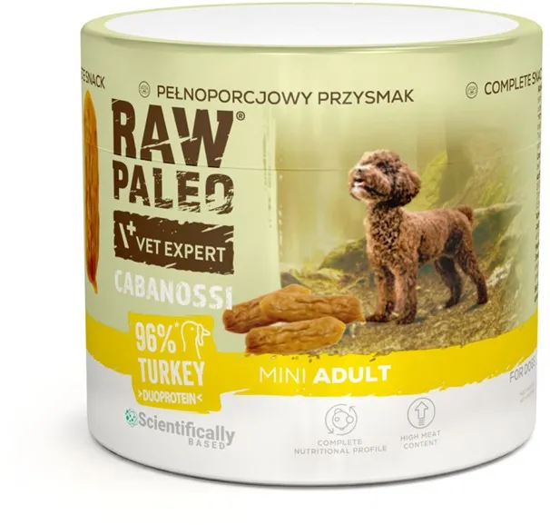 VETEXPERT Raw Paleo Cabanossi Turkey Mini - dog treat - 100g