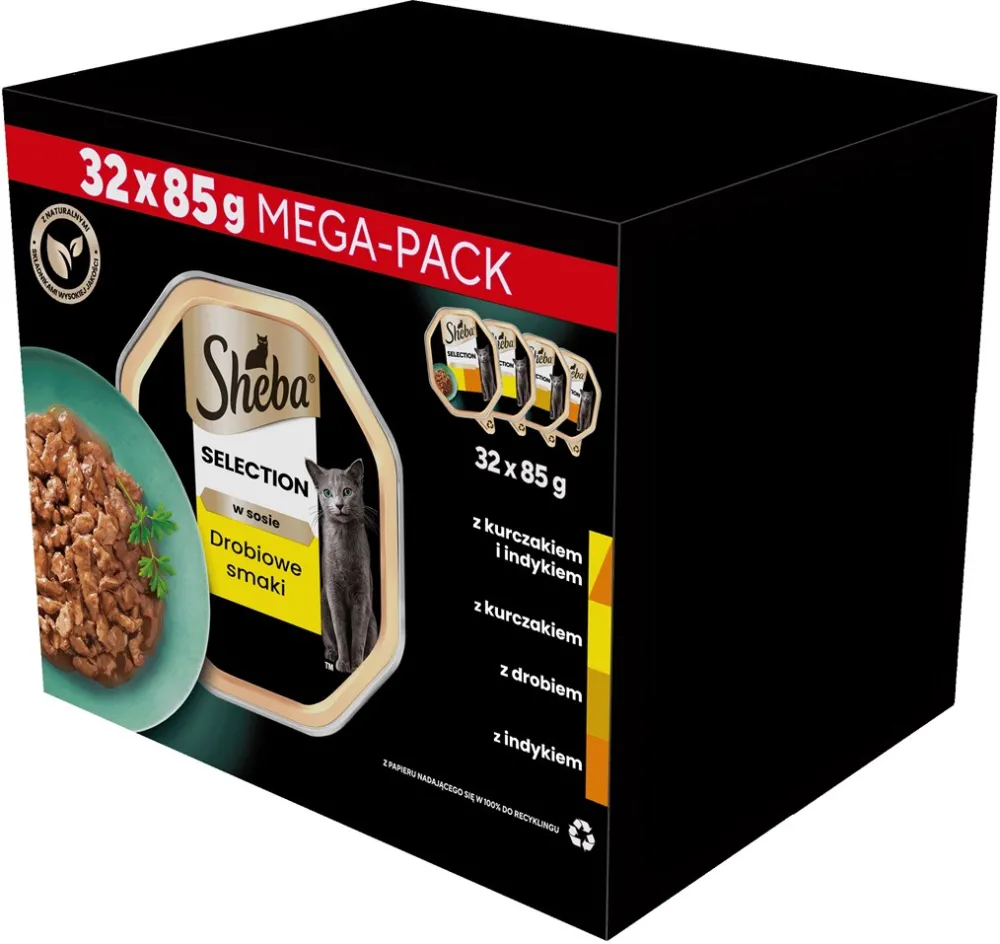SHEBA tray sauce poultry/chicken/ turkey - wet cat food - 32x85 g