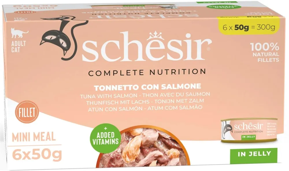 SCHESIR Tuna with salmon in jelly - wet cat food - 6x50g