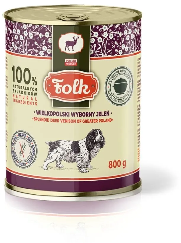 FOLK Splendid deer venison of Greater Poland - wet dog food - 800g
