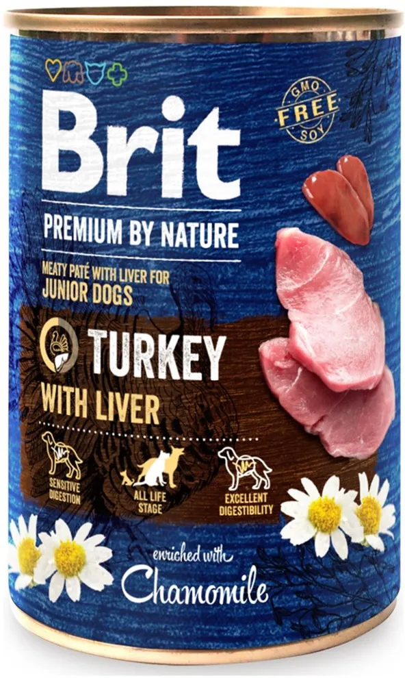 BRIT Premium by nature Junior Turkey with Liver - wet dog food - 400g