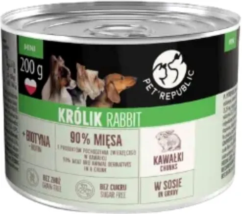 PETREPUBLIC Chunks with rabbit in sauce box – wet dog food – 10x200g